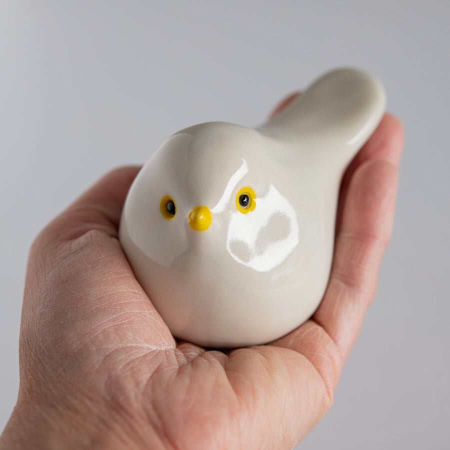 Small Ceramic Bird - White - sarahbrabbin