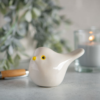 Small Ceramic Bird - White - sarahbrabbin