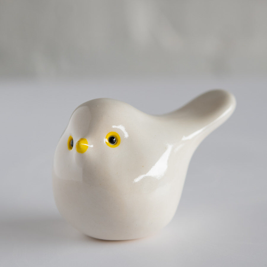 Small Ceramic Bird - White - sarahbrabbin